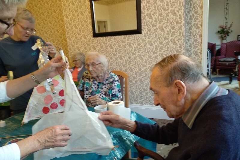 Buxton Sparkles lantern-making workshop 2018 at a local care home Buxton Sparkles lantern-making workshop 2018 at a local care home